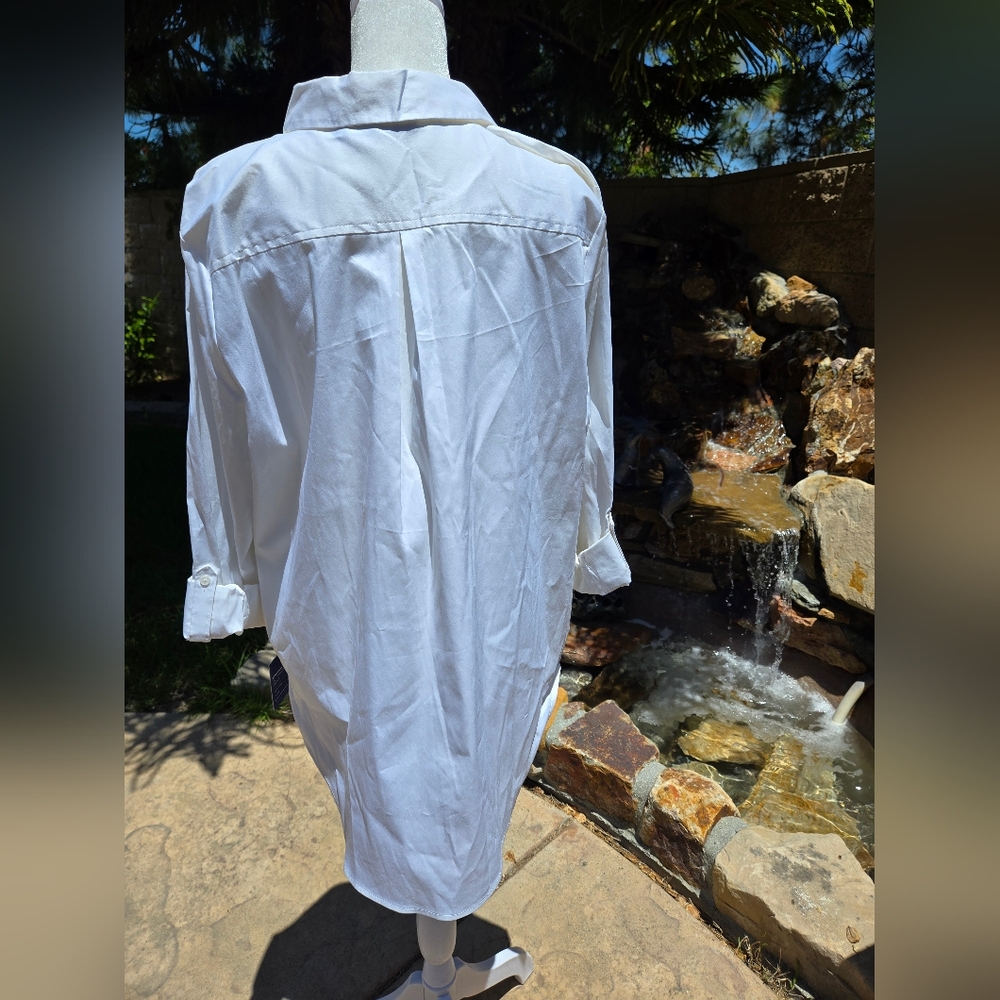 NWT Apt. 9 White Dress Shirt Timeless Closet Essential - Picture 2 of 4